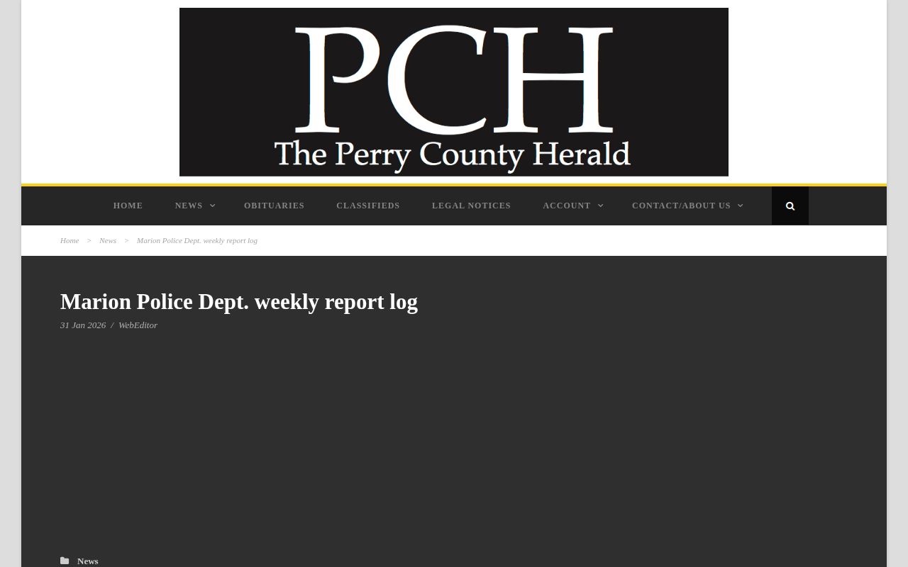 Perry County police blotter Marion weekly arrest report