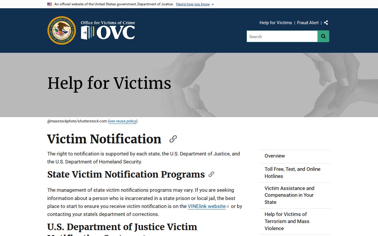 Official VINE victim notification guidance for Perry County custody alerts